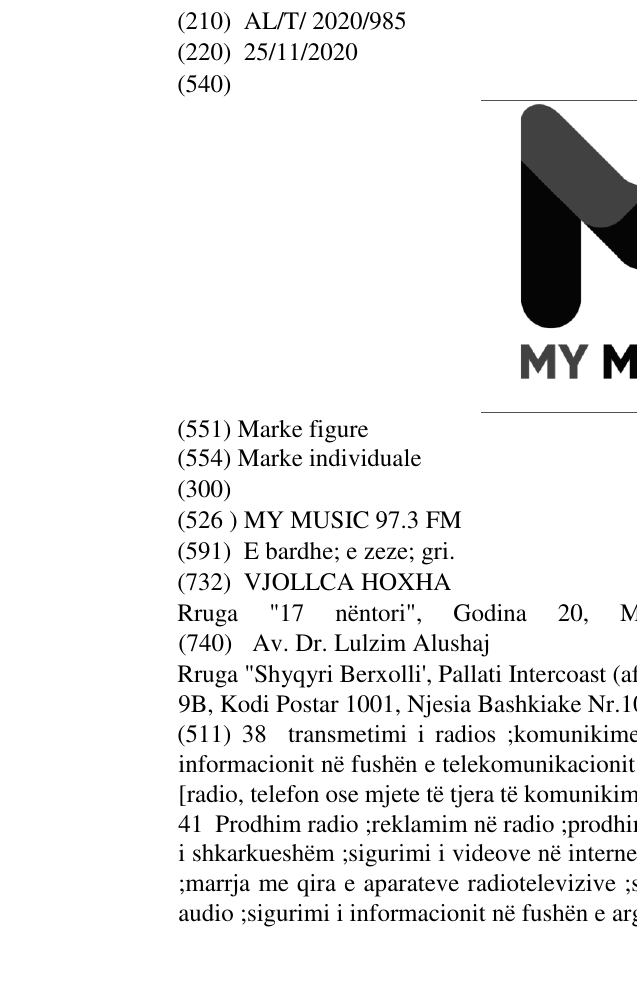 Zëri i markës MY MUSIC 97.3 FM në buletin