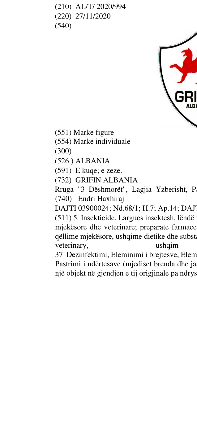Zëri i markës ALBANIA në buletin