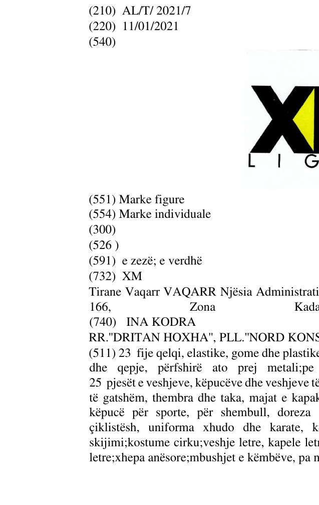 Zëri i markës XM LIGHT në buletin