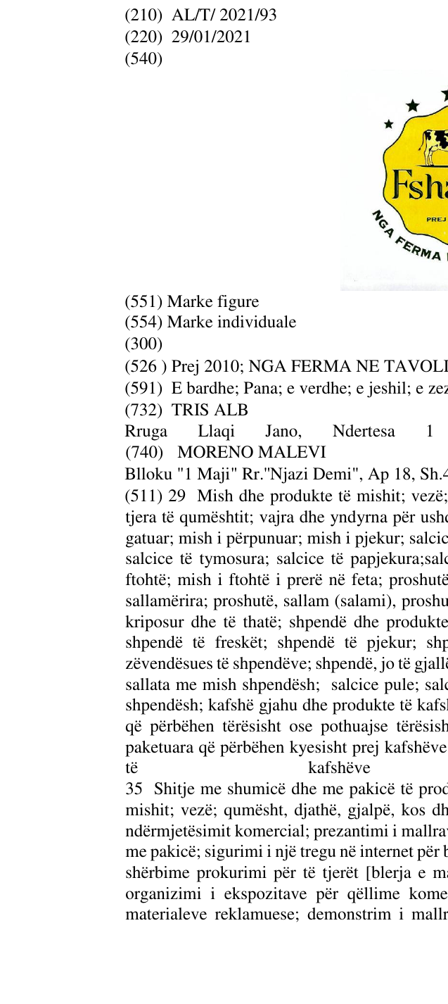 Zëri i markës Prej 2010; NGA FERMA NE TAVOLINE; ***** në buletin
