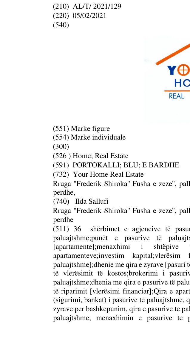 Zëri i markës Home; Real Estate në buletin