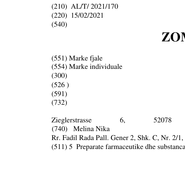 Zëri i markës ZOMIG në buletin