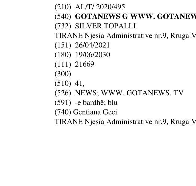 Zëri i markës GOTANEWS G WWW. GOTANEWS. TV në buletin