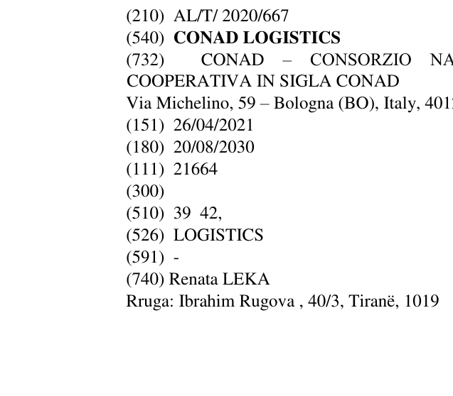 Zëri i markës CONAD LOGISTICS në buletin