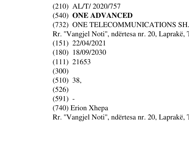 Zëri i markës ONE ADVANCED në buletin