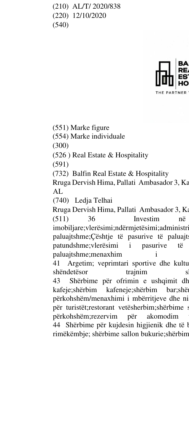 Zëri i markës Real Estate & Hospitality në buletin