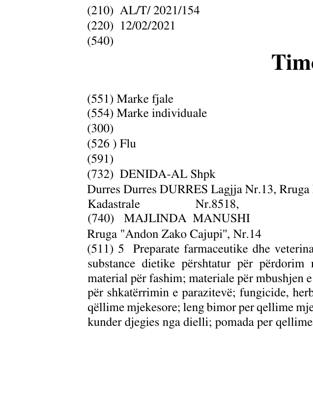 Zëri i markës TimoFlu në buletin