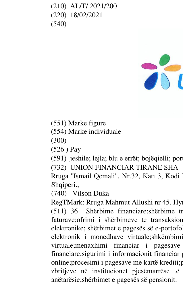 Zëri i markës Pay në buletin