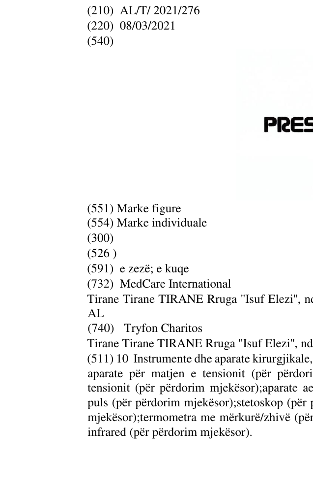 Zëri i markës Preston. në buletin