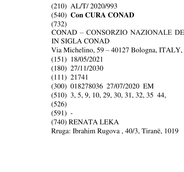 Zëri i markës Con CURA CONAD në buletin
