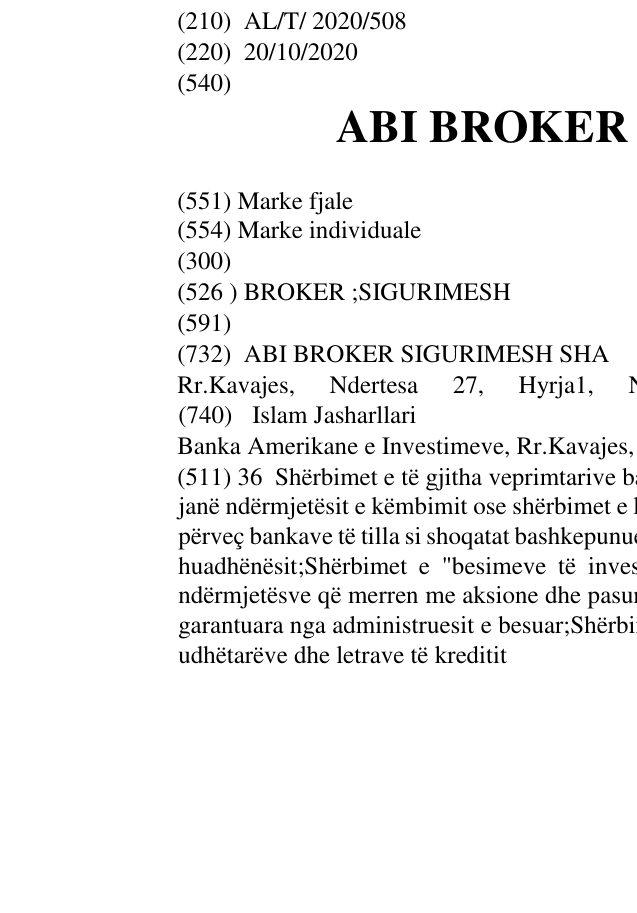 Zëri i markës ABI BROKER SIGURIMESH në buletin