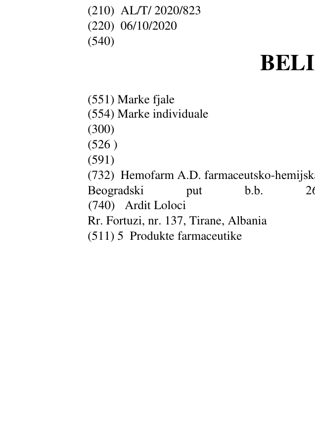 Zëri i markës BELIMON në buletin