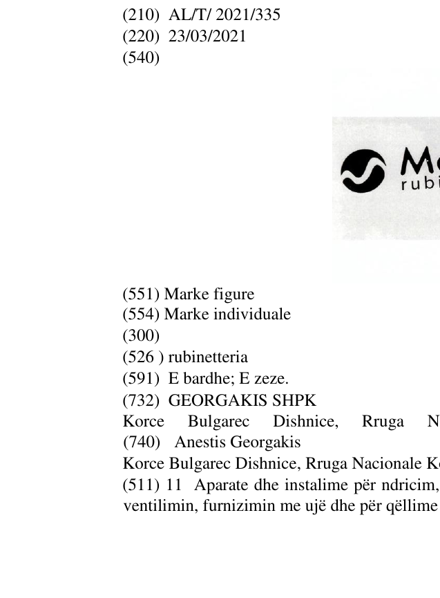 Zëri i markës rubinetteria në buletin