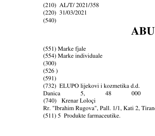 Zëri i markës ABUXAR në buletin