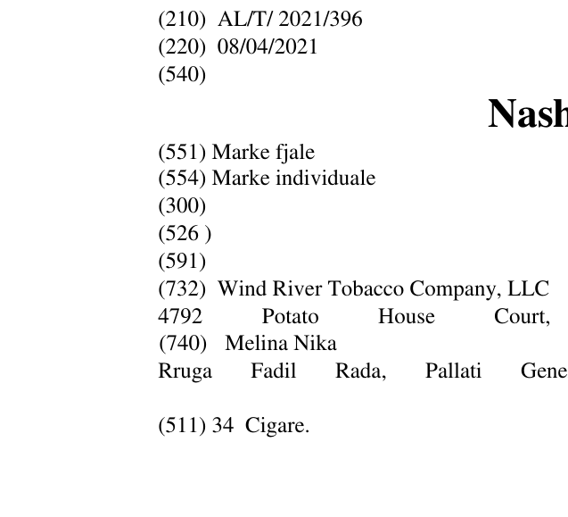 Zëri i markës Nashville në buletin