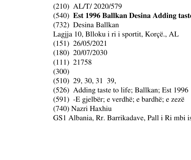 Zëri i markës Est 1996 Ballkan Desina Adding taste to life. në buletin