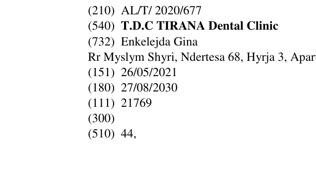 Zëri i markës T.D.C TIRANA Dental Clinic në buletin