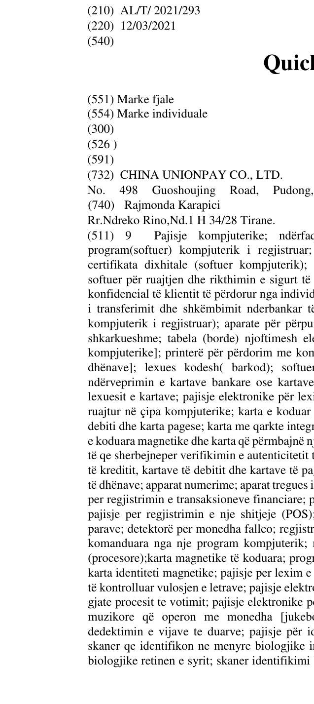 Zëri i markës QuickPass në buletin