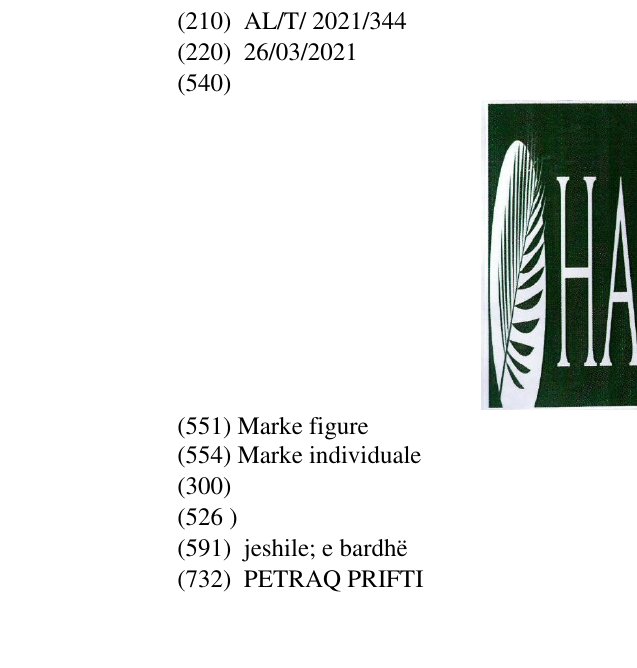 Zëri i markës HAPIFLI në buletin