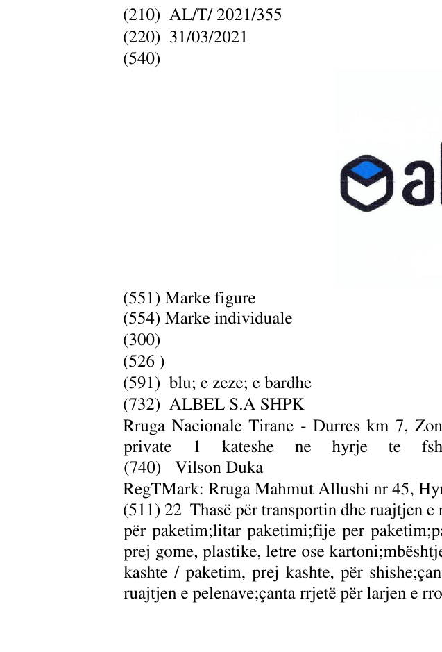 Zëri i markës albel në buletin