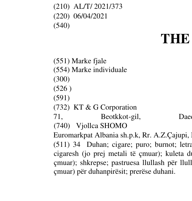 Zëri i markës THE ONE në buletin