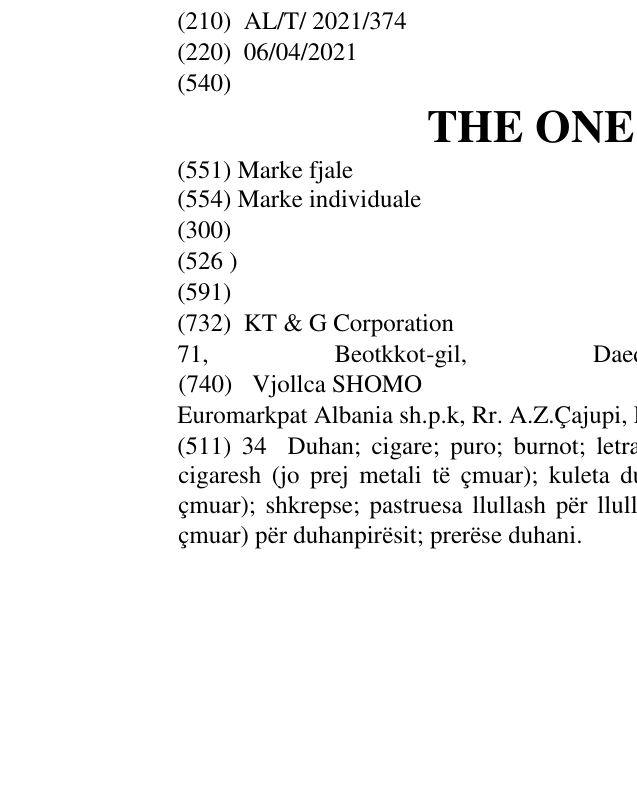 Zëri i markës THE ONE CHANGE në buletin