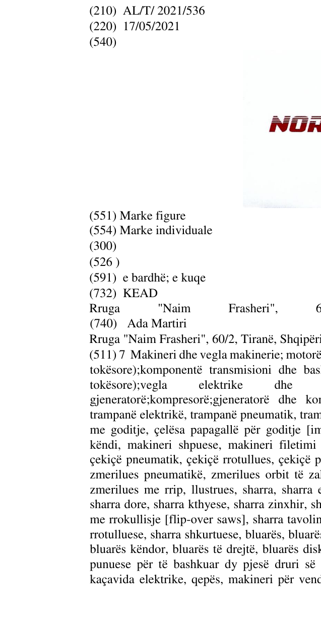 Zëri i markës NORTEX në buletin