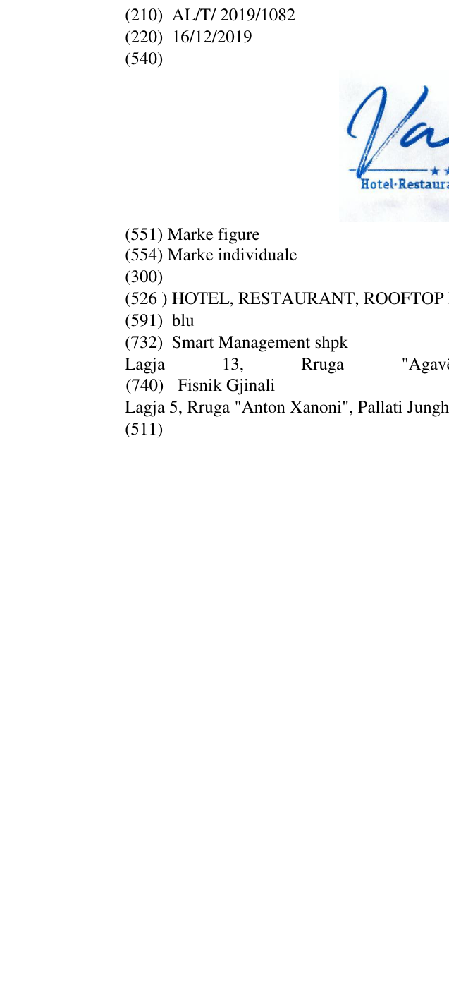 Zëri i markës HOTEL, RESTAURANT, ROOFTOP BAR; 3 yjet në buletin