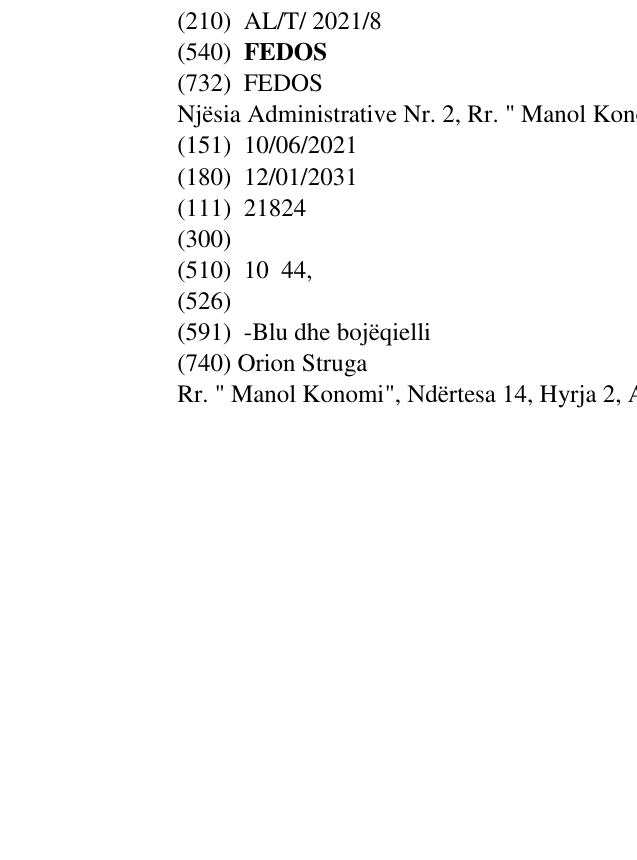 Zëri i markës FEDOS në buletin