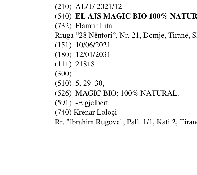 Zëri i markës EL AJS MAGIC BIO 100% NATURAL në buletin