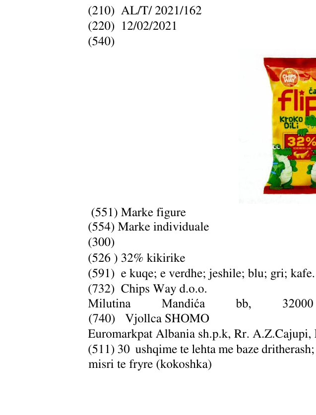 Zëri i markës 32% kikirike në buletin