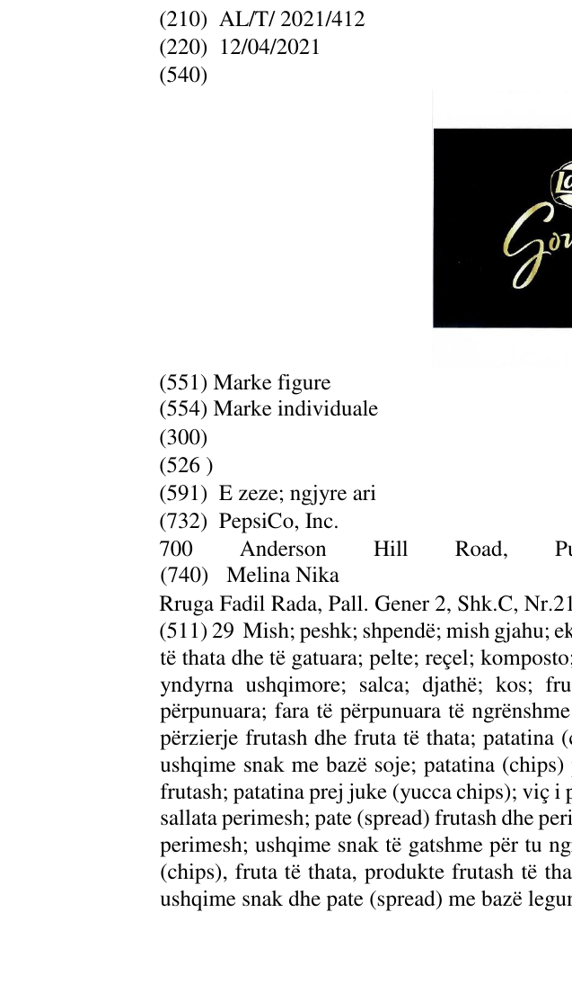 Zëri i markës Lay's Gourmet në buletin