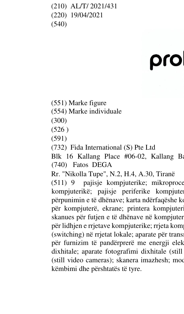 Zëri i markës PROLINK në buletin