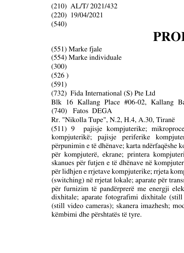 Zëri i markës PROLINK në buletin