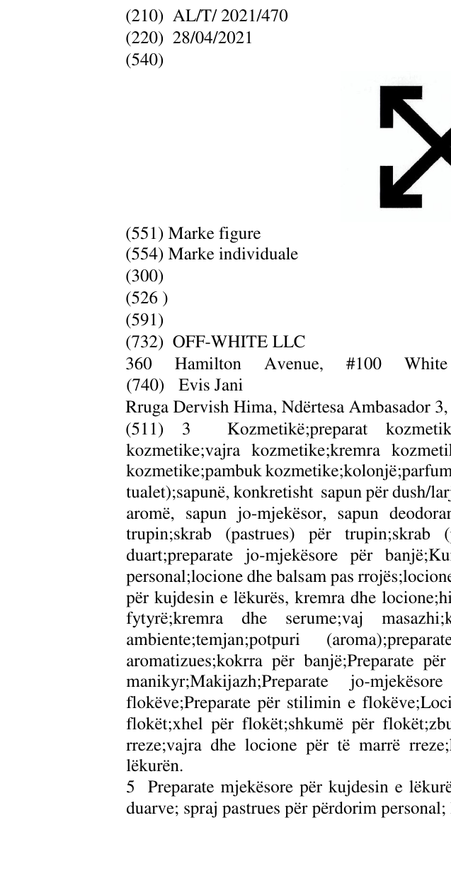 Zëri i markës AL/T/2021/470 në buletin