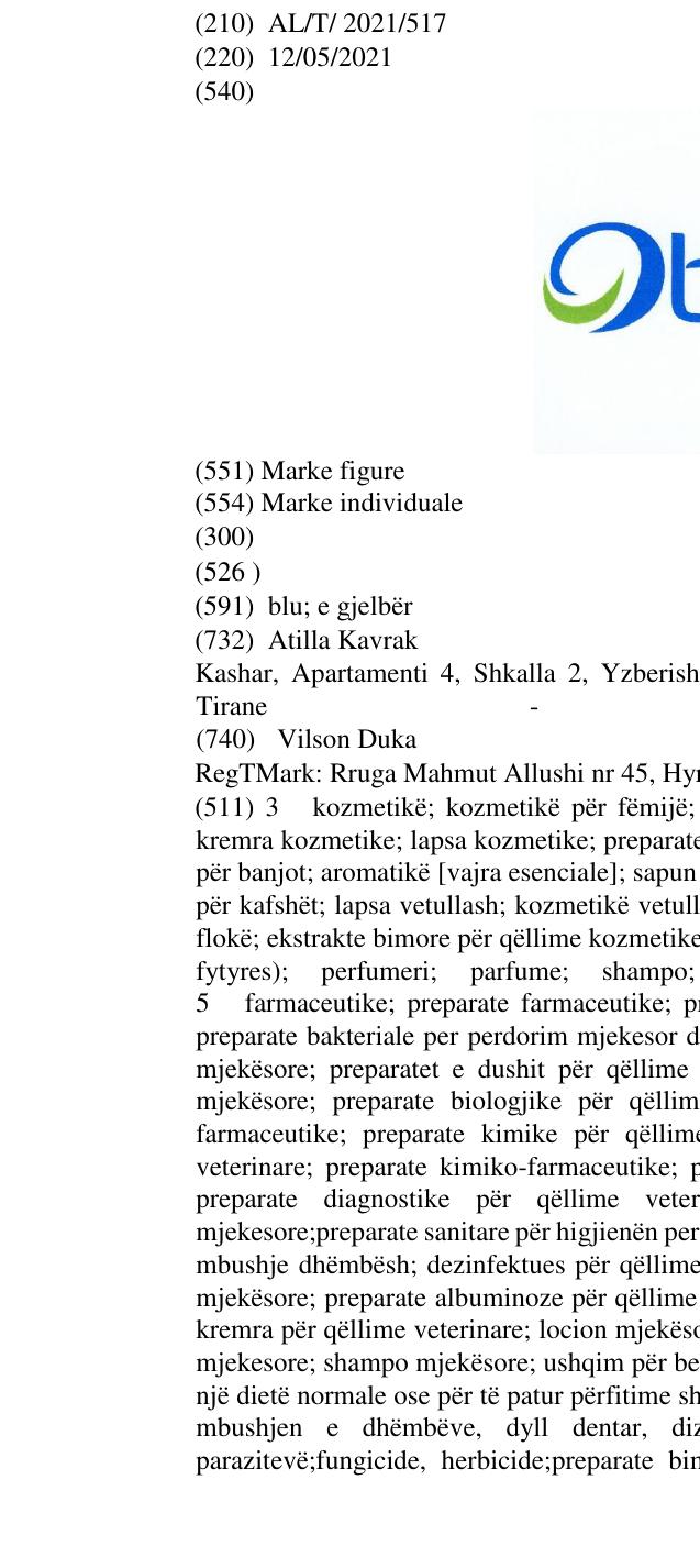 Zëri i markës Oben në buletin