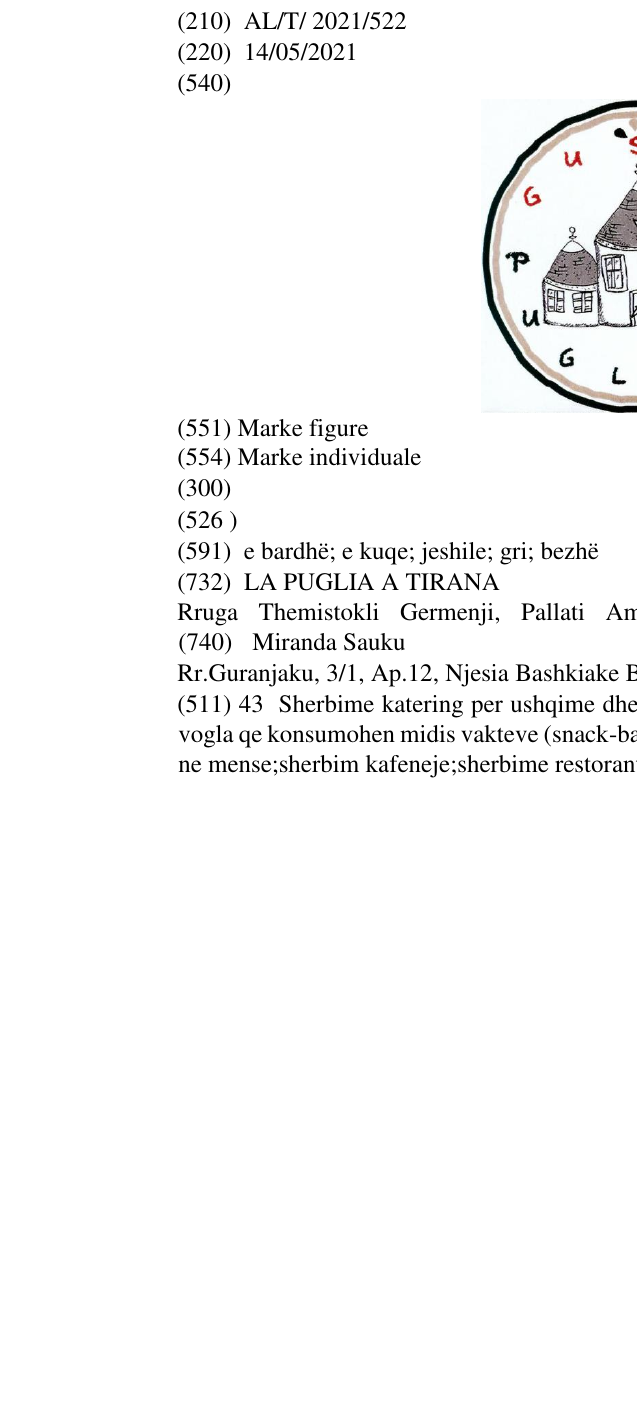Zëri i markës GUSTALAPUGLIA në buletin