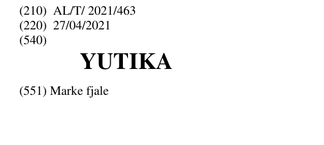 Zëri i markës YUTIKA në buletin