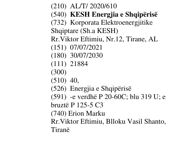 Zëri i markës KESH Energjia e Shqipërisë në buletin