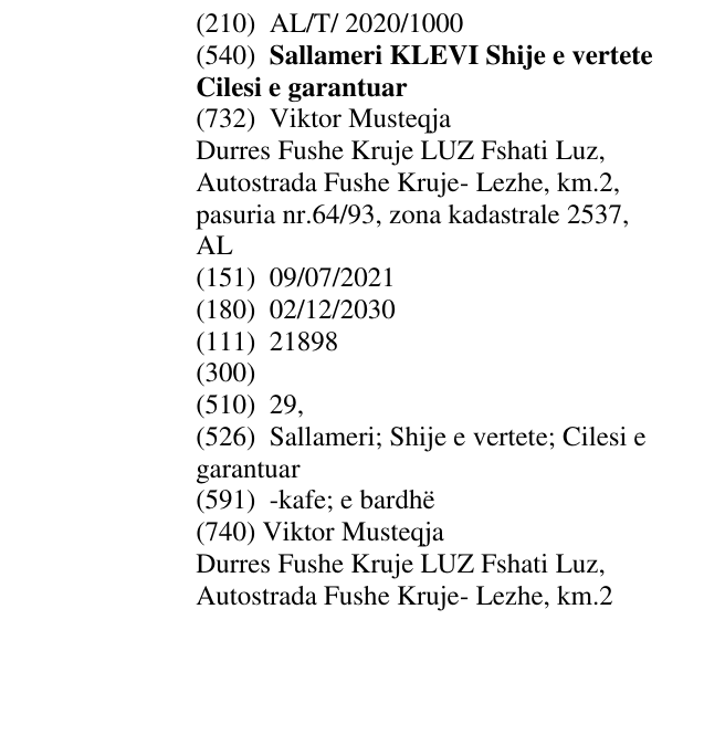 Zëri i markës Sallameri KLEVI Shije e vertete Cilesi e garantuar në buletin