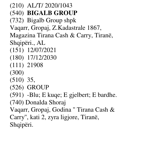 Zëri i markës BIGALB GROUP në buletin