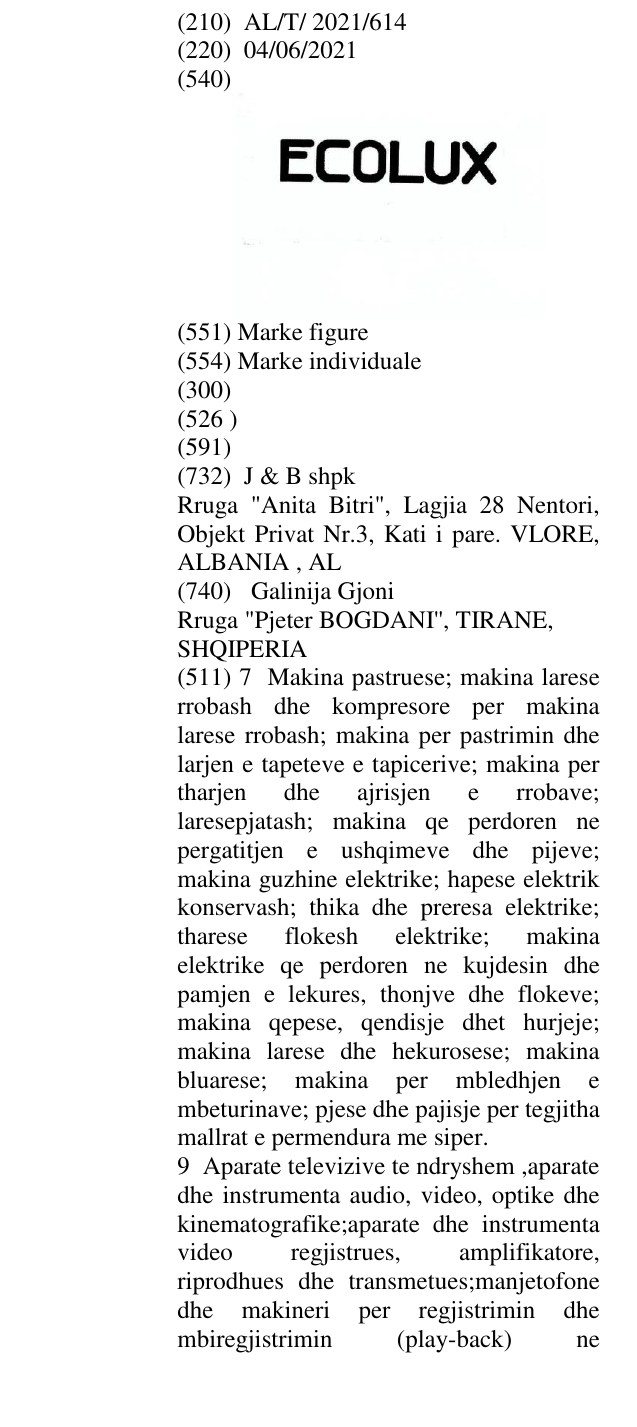 Zëri i markës ECOLUX në buletin
