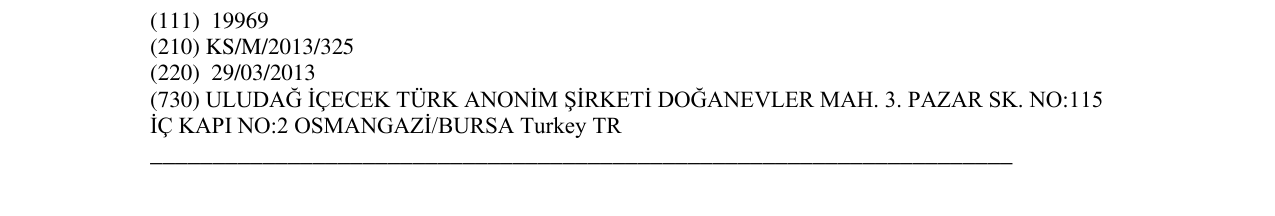 Zëri i markës uludag FRUTTI në buletin