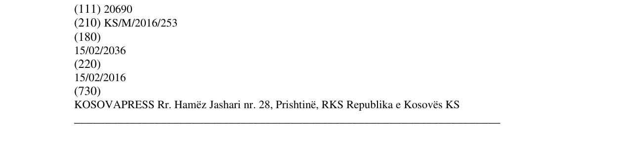Zëri i markës KOSOVAPRESS në buletin