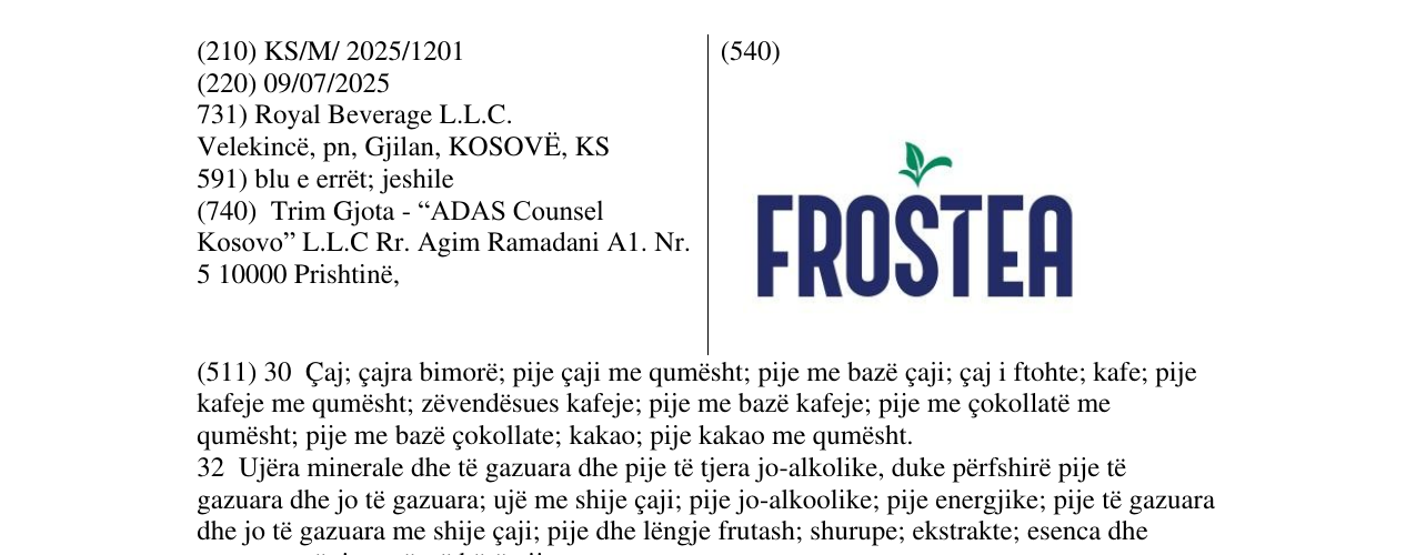 Zëri i markës FROSTEA në buletin