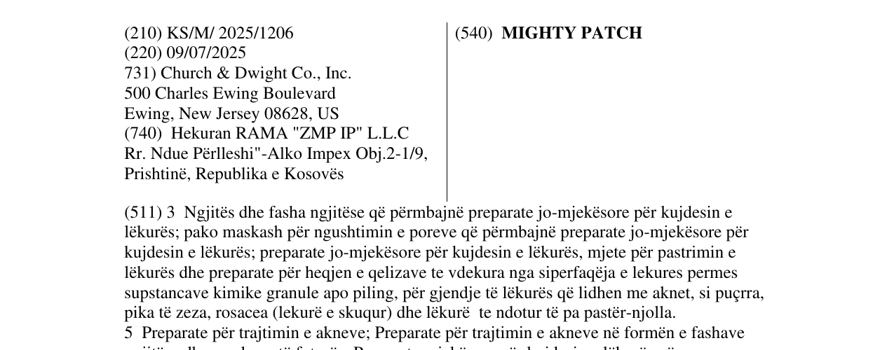 Zëri i markës MIGHTY PATCH në buletin