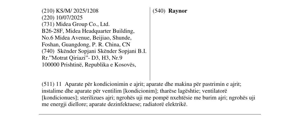 Zëri i markës Raynor në buletin