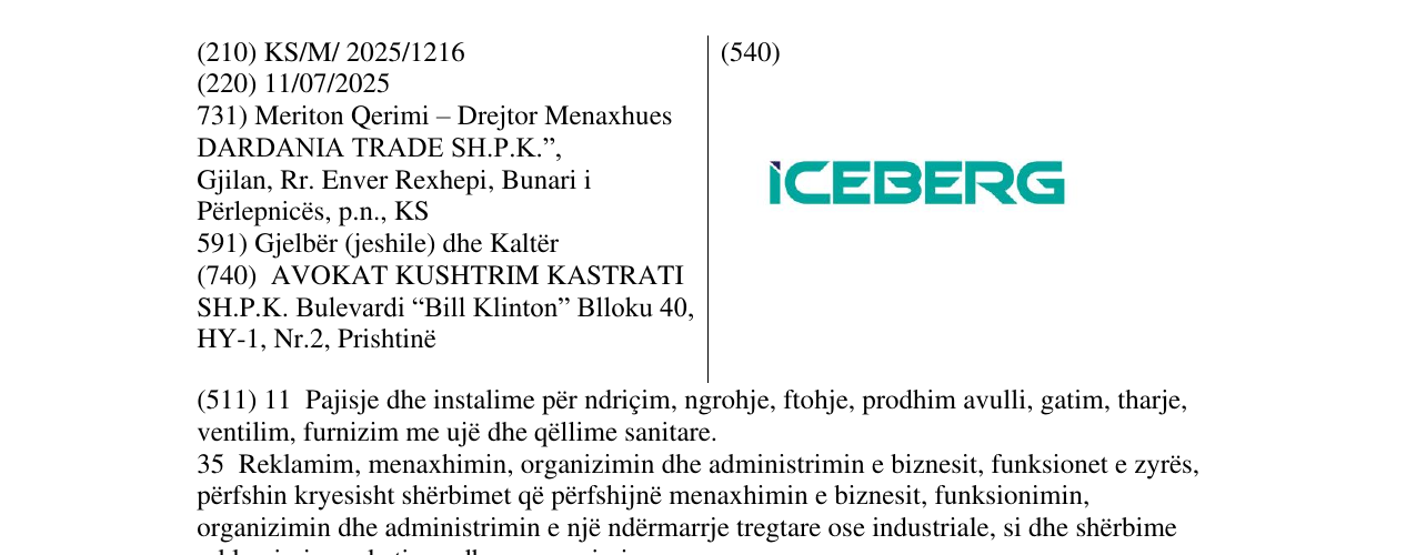 Zëri i markës Markë figurative në buletin