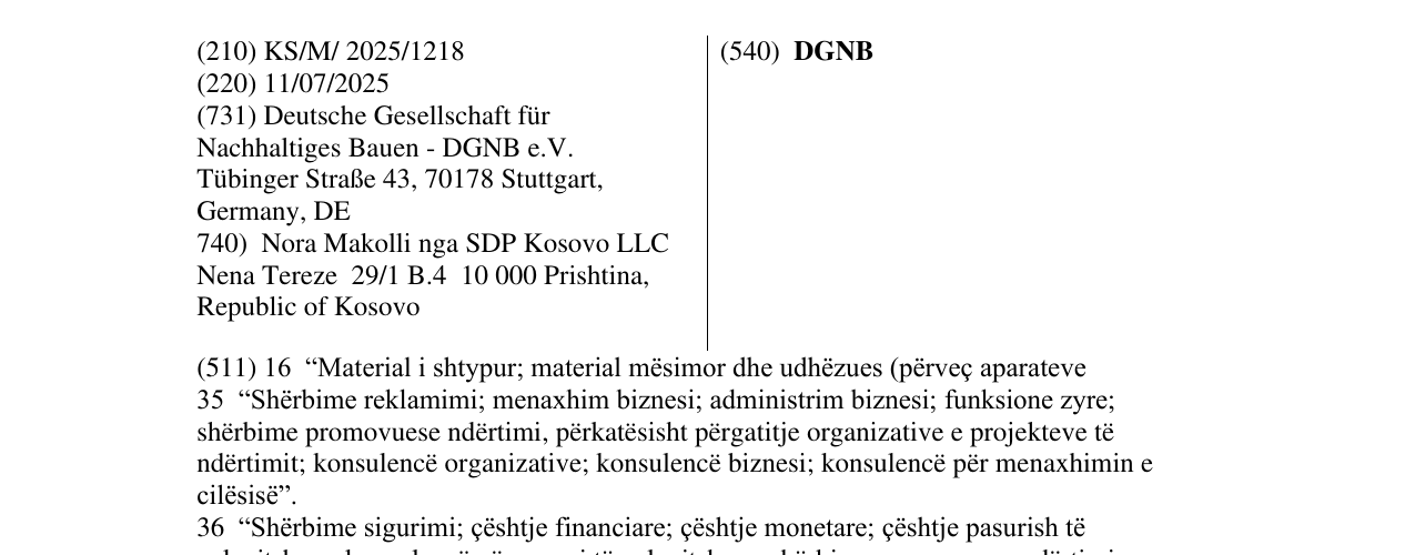 Zëri i markës DGNB në buletin
