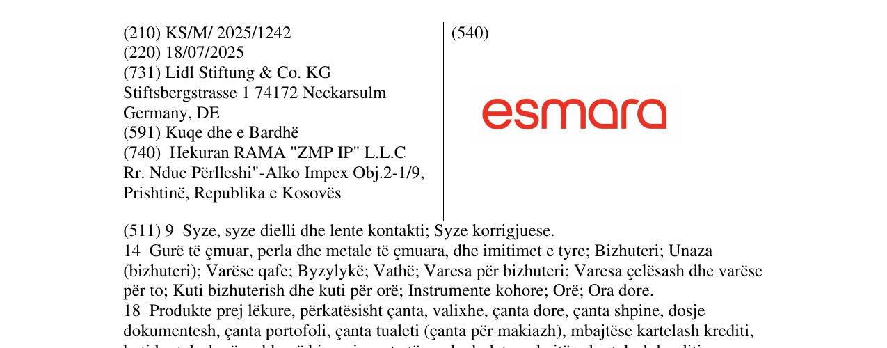 Zëri i markës esmara në buletin